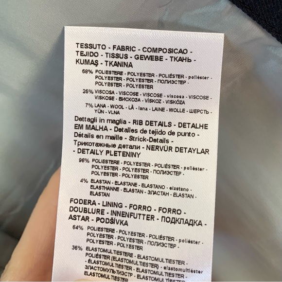 Armani Exchange Blazer Jacket Navy Blue Sports Coat Grid Print Plaid NEW Size 38 - Picture 8 of 10